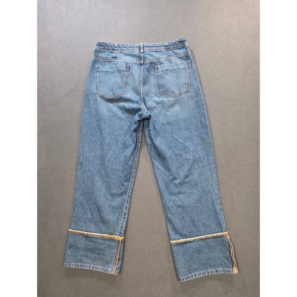 Anthropologie Pilcro Lonnie Y2K Cuffed Crop Jeans Womens 31 Blue Sparkle A010609 - Picture 7 of 16